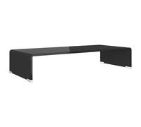 vidaXL Meuble TV/support pour moniteur 70x30x13 cm verre noir