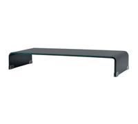 vidaXL Meuble TV/support pour moniteur 80x30x13 cm verre noir