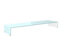 vidaXL Meuble TV Support pour Moniteur, Réhausseur d'Écran, Support d'Ordinateur Portable Téléviseur Salon, 110x30x13 cm Verre Vert