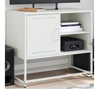 Meuble TV vert olive 100,5x39x60,5 cm acier, support TV, buffet TV, meuble multimédia, banc TV, armoire hifi, centre 846546