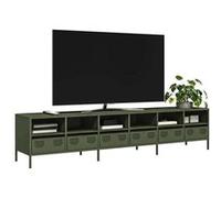vidaXL Meuble TV 3307159 vert olive 202x39x43,5 cm acier laminé à froid