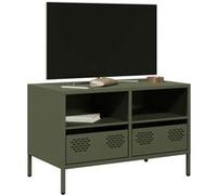 vidaXL Meuble TV vert olive 68x39x43,5 cm acier laminé à froid