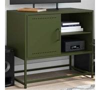 vidaXL Meuble TV 68x39x60,5 cm Acier – Vert olive