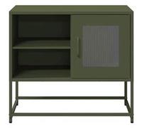 vidaXL Meuble TV vert olive 68x39x60,5 cm acier, support TV, buffet TV, meuble multimédia, banc TV, meuble hifi, centre de 853390 Vert G