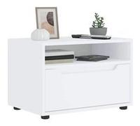 vidaXL Meuble TV VISNES blanc 60x40x38 cm bois d'ingénierie, support TV, buffet TV, meuble multimédia, banc TV, meuble hifi, 4108288 Blanc G