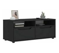 vidaXL Meuble TV VISNES noir 100x40x38 cm bois d'ingénierie, support TV, buffet TV, meuble multimédia, banc TV, meuble hifi, 4108293 Noir G