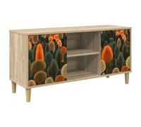 vidaXL Meuble TV ZAANDAM 102 x 33 x 50 cm Sonoma Bois d'ingénierie, Meuble TV rectangulaire Moderne, Rangement spacieux, Console élégante, Organisation intérieure, Entretien Facile