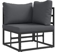 vidaXL, meubles de jardin en métal, noir et anthracite, 71,5 x 71,5 x 71 cm