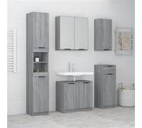 vidaXL Meubles de salle de bain 5 pcs Sonoma gris Bois d'ingénierie3115858 Gris G