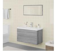 vidaXL Meubles de salle de bain Sonoma gris Bois d'ingénierie