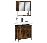 Vidaxl Ensemble De Meubles De Salle De Bain 2 Pcs Chêne Fumé