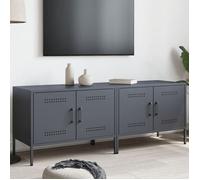 vidaXL Meubles TV 2 pcs anthracite 68x39x50,5 cm acier, support TV, buffet TV, meuble multimédia, banc TV, armoire hifi, 842939 Gris G