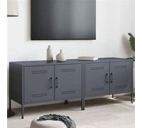 vidaXL Meubles TV 2 pcs anthracite 68x39x50,5 cm acier, support TV, buffet TV, meuble multimédia, banc TV, armoire hifi, 842939 Gris G