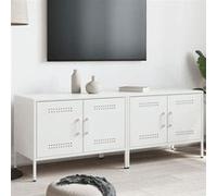 vidaXL Meubles TV 2 pcs blanc 68x39x50,5 cm acier, support TV, buffet TV, meuble multimédia, banc TV, armoire hifi, centre 842945 Blanc G