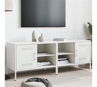 vidaXL Meubles TV 2 pcs blanc 68x39x50,5 cm acier, support TV, buffet TV, meuble multimédia, banc TV, armoire hifi 843005 Blanc G