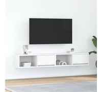 vidaXL Meubles TV 2 pcs blanc 80x31x25,5 cm bois d'ingénierie