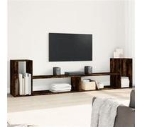 vidaXL Meubles TV 2 pcs Support TV Bois d'ingénierie chêne fumé 100x30x50 cm Marron G
