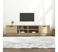 vidaXL 2X Meubles TV Centres de Divertissement Armoires Basses Armoires Stéréo Meubles de Salon Chêne Sonoma 80x35x36,5 cm Bois d'Ingénierie