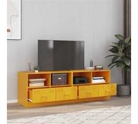 vidaXL Meubles TV 2 pcs jaune moutarde 67x39x44 cm acier 841746 Jaune G