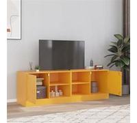 Meubles TV 2 pcs jaune moutarde 67x39x44 cm acier, banc TV, meuble télé, meuble multimédia, buffet TV, meuble hifi, 841698