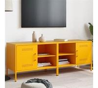 vidaXL Meuble TV 2 pcs Jaune moutarde 68x39x50,5 cm Acier