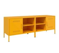 vidaXL Meubles TV 2 pcs Jaune Moutarde 68x39x50,5 cm Acier, Support TV, Buffet TV, Meuble multimédia, Banc TV, Armoire HiFi, Centre de Divertissement