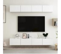 vidaXL Meubles TV 4 pcs Blanc 100x30x30 cm Bois d'ingénierie 3074452