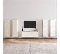 vidaXL Meubles TV 5 pcs - Blanc