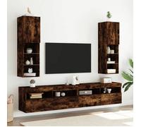 vidaXL Meubles TV avec Lumières LED 2 pcs, Armoires de Télévision Murales, Meubles Télé avec Rangement Salon Salle de 837024