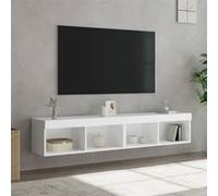 vidaXL Meubles TV LED Blanc 2 pcs