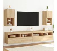 Vidaxl Meubles Tv Avec Lumières Led 2 Pcs Chêne Sonoma 30,5x30x60 Cm Multicolore