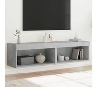 vidaXL Meubles TV avec lumières LED 2 pcs gris béton 60x30x30 cm