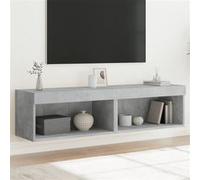 vidaXL Meubles TV avec lumières LED 2 pcs gris béton 60x30x30 cm Gris G