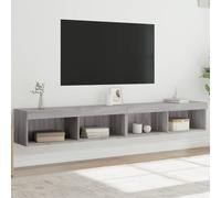 vidaXL Meubles TV avec lumières LED 2 pcs sonoma gris 100x30x30 cm