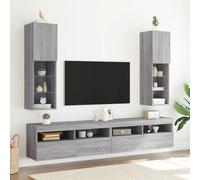 vidaXL Meubles TV avec lumières LED 2 pcs sonoma gris 30,5x30x102 cm