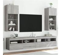 vidaXL Meubles TV avec lumières LED 2 pcs sonoma gris 40,5x30x90 cm 837054
