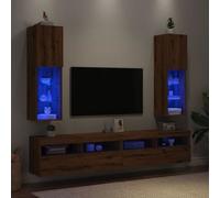 Vidaxl Meubles Tv Avec Lumières Led 2pcs Chêne Artisanal 30,5x30x102cm Multicolore