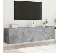 vidaXL Meubles TV muraux 2 pcs - Armoires suspendues avec rangement Gris béton 80x30x41 cm