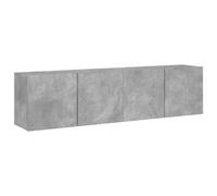 vidaXL Meubles TV muraux 2 pcs - Armoires suspendues avec rangement Gris béton 80x30x41 cm