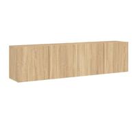 vidaXL Meubles TV Muraux 2 pcs, Armoires de Télévision Suspendues avec Rangement, Meubles Télé Flottants, Moderne, Chêne Sonoma Bois d'Ingénierie