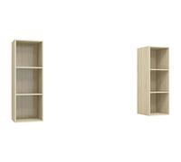 vidaXL Meubles TV Muraux 2 pcs, Armoires de Télévision Suspendues, Meubles Télé Flottants de Salle de Séjour Salon, Chêne Sonoma Bois d'Ingénierie
