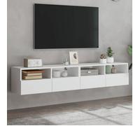 vidaXL Meubles TV muraux 2 pcs blanc 80x30x30 cm bois d'ingénierie 836869