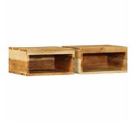 Meubles TV muraux 2 pcs bois massif d acacia Bois G