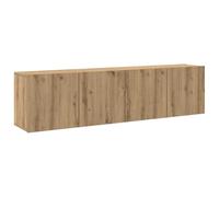 vidaXL Meubles TV muraux 2 pcs chêne Artisanal 80x30x41 cm, Support TV, Armoire média, Console TV, Meuble HiFi, Centre de Divertissement, Armoire TV