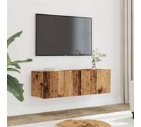 vidaXL Meubles TV muraux 2 pcs vieux bois 100x30x30 cm Marron