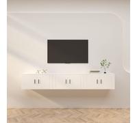 vidaXL Meubles TV muraux 3 pcs blanc 80x34,5x40 cm