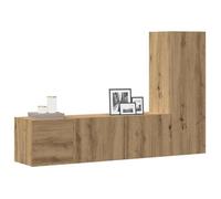 vidaXL Meubles TV muraux 3 pcs chêne artisanal bois d'ingénierie, banc TV, meuble hifi, centre de divertissement, buffet TV, 3328958