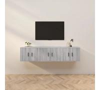 vidaXL Meubles TV Muraux 3 pcs - Sonoma gris