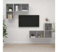vidaXL Meubles TV muraux 4 pcs - Gris béton