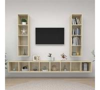 vidaXL Meubles TV muraux 4 pcs Chêne sonoma Bois d'ingénierie